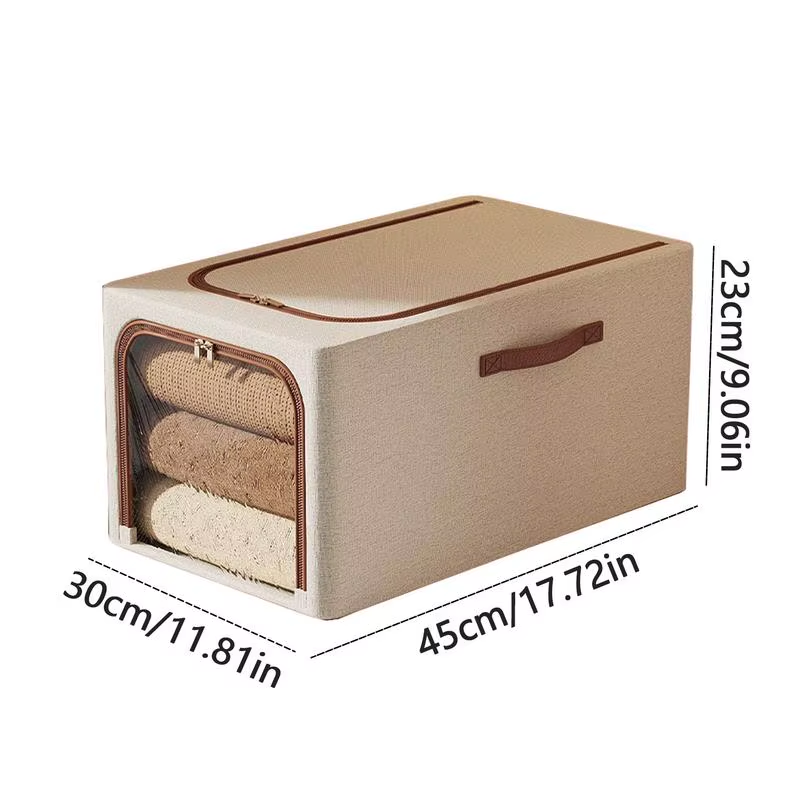 Fabric Storage Bins Clear Window Storage Boxes for Clothes Clear Window Double Z