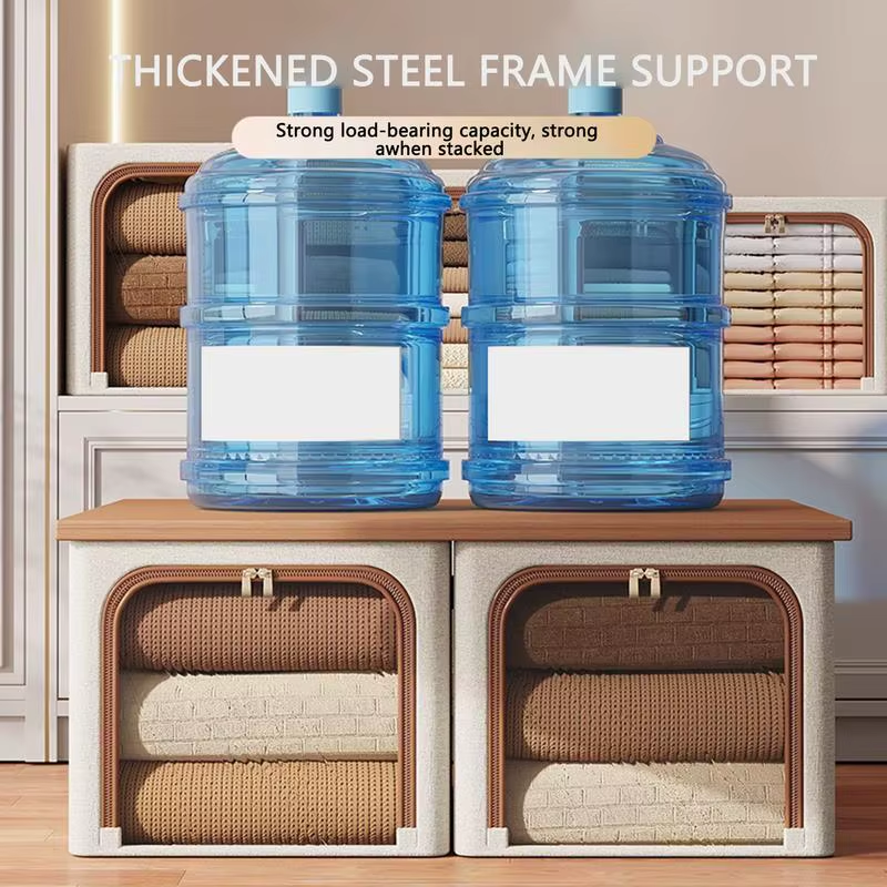 Fabric Storage Bins Clear Window Storage Boxes for Clothes Clear Window Double Z