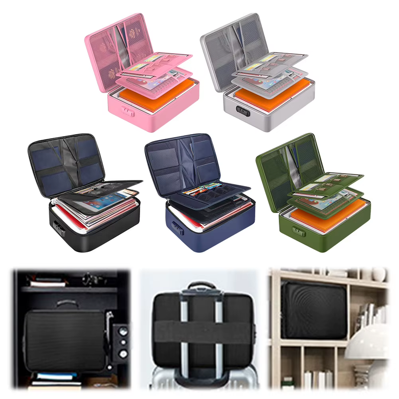 Fireproof Document Organizer Multi-Layer Document Box Waterproof File Box for Im