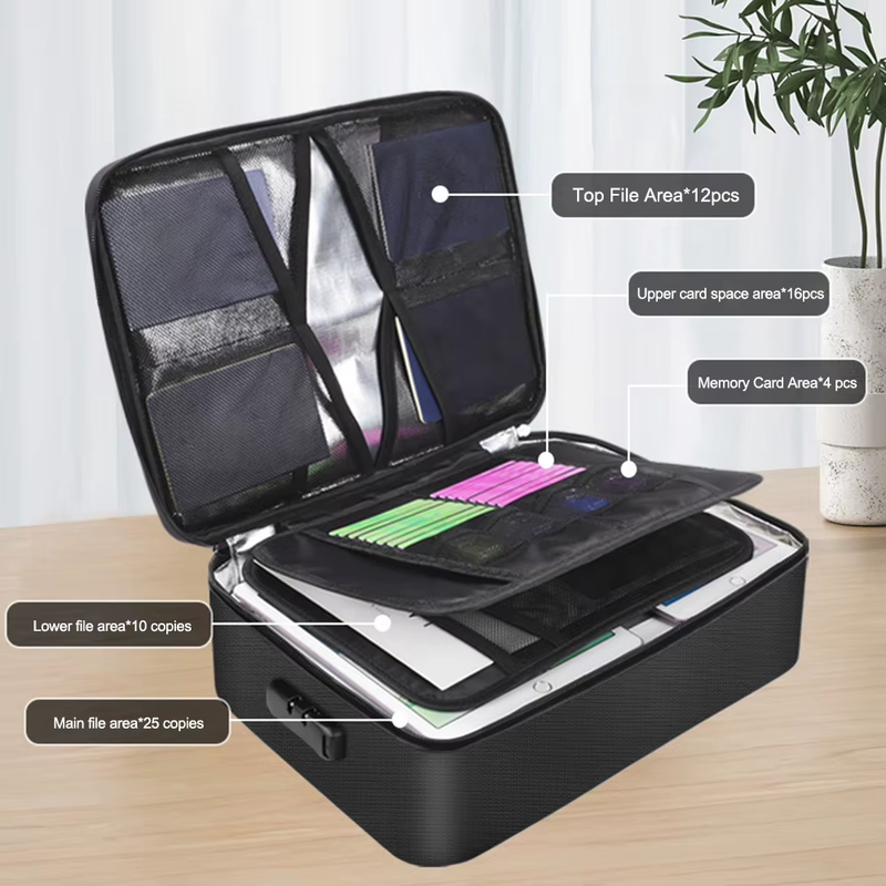 Fireproof Document Organizer Multi-Layer Document Box Waterproof File Box for Im