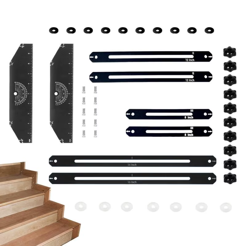 Stair Tread Template Measuring Tool Multi-Functional Duals Nut Locking Stair Ste