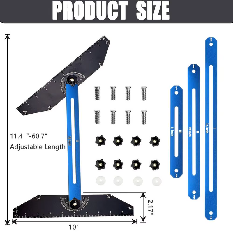Stair Tread Template Measuring Tool Multi-Functional Duals Nut Locking Stair Ste