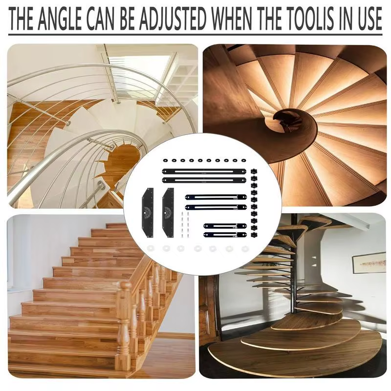 Stair Tread Template Measuring Tool Multi-Functional Duals Nut Locking Stair Ste