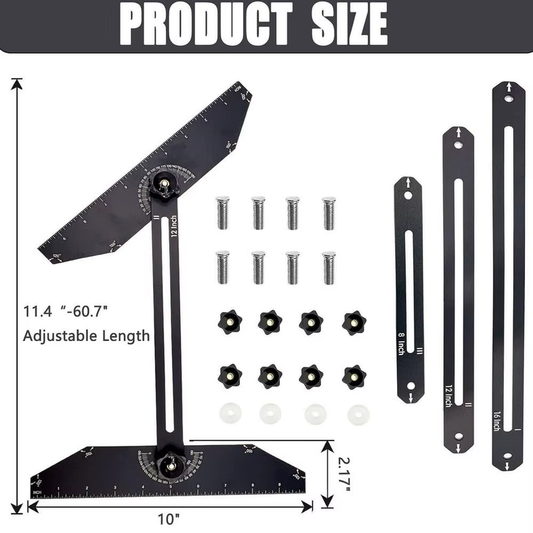 Stair Tread Template Measuring Tool Multi-Functional Duals Nut Locking Stair Ste