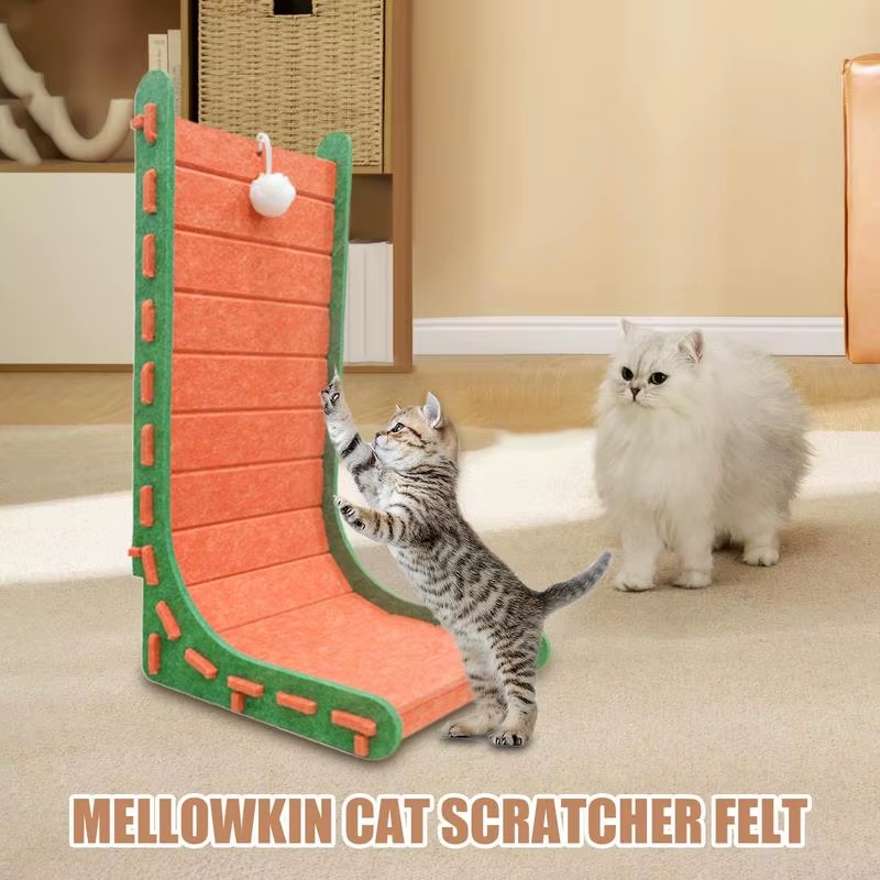 Cat Scratcher L Shape Felt Cat Scratch Board Non-Slip Claw Sharpening Tools Pet