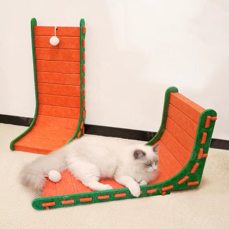 Cat Scratcher L Shape Felt Cat Scratch Board Non-Slip Claw Sharpening Tools Pet