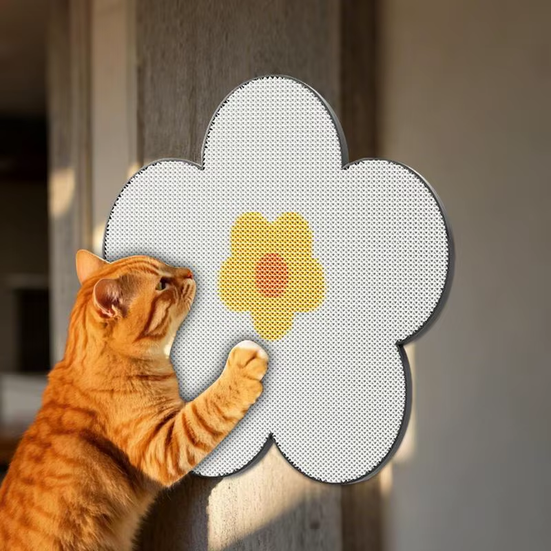 Cat Scratching Pad for Wall Kitten Floor Scratcher Mat Flower Shape Kitten Scrat