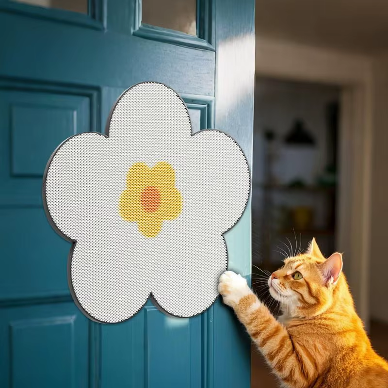Cat Scratching Pad for Wall Kitten Floor Scratcher Mat Flower Shape Kitten Scrat