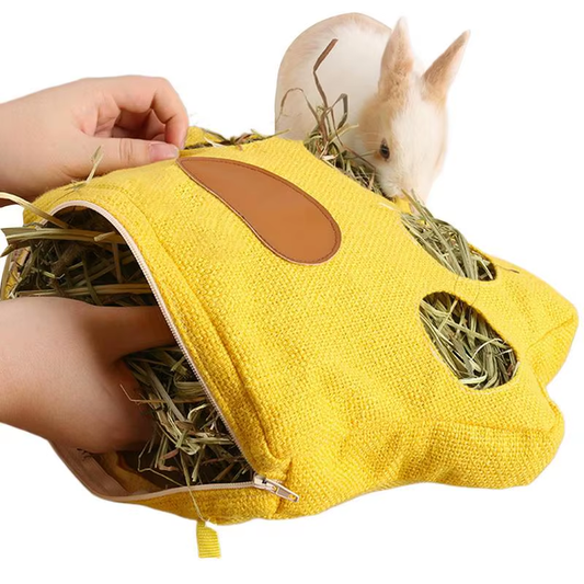 Hay Bag Hay Holder Bag for Small Animal 4-Hole Washable Snack Rack for Feeding C