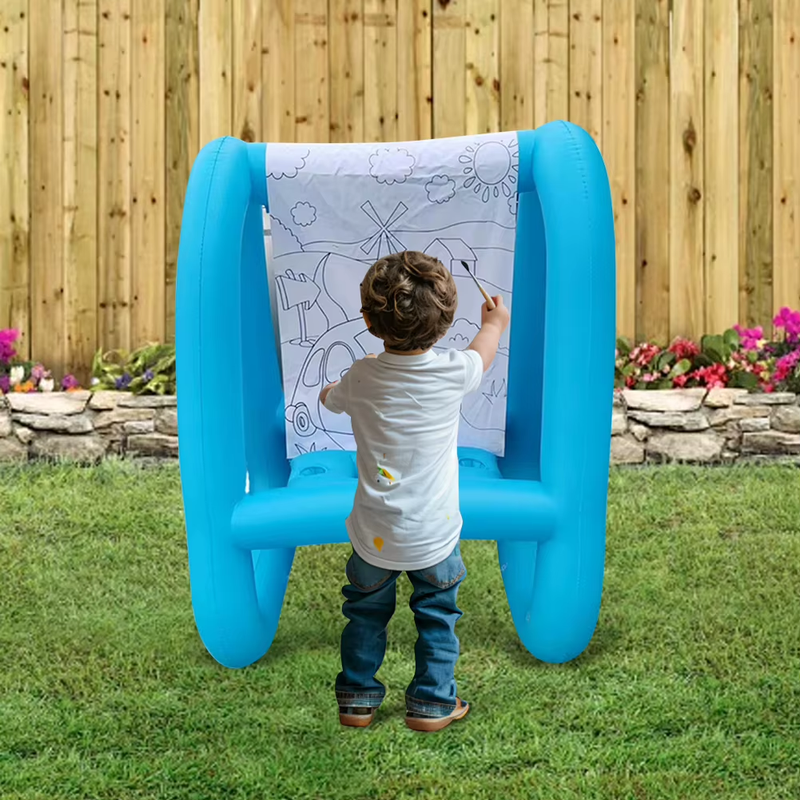 Outdoor Inflatable Easel PVC Washable Outdoor & Indoor Paint Station Reusable To