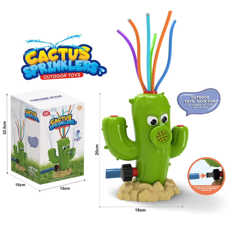 Water Spray Toy Cactus Sprinkler Outdoor Backyard Garden Water Toys Summer Yard
