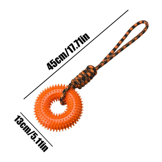Dog Toy Squeaky Teething Spiky Ring for Puppy Aggressive Chew Indestructible Dog