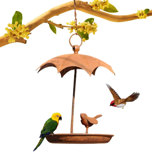 Balcony Bird Feeder Bird Water Feeder Weatherproof Metal Decorative Animal Feedi