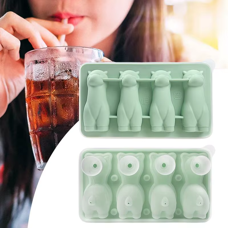 Fun Ice Molds Ice Maker Alpaca Shape 4 Cavity Silicone Candy Moulds Kitchen Tool