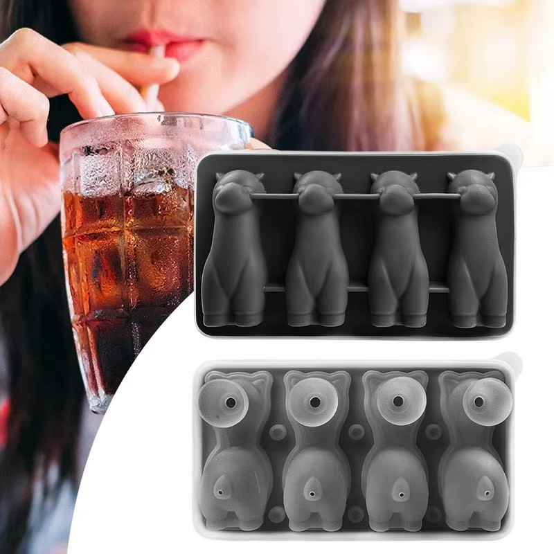 Fun Ice Molds Ice Maker Alpaca Shape 4 Cavity Silicone Candy Moulds Kitchen Tool