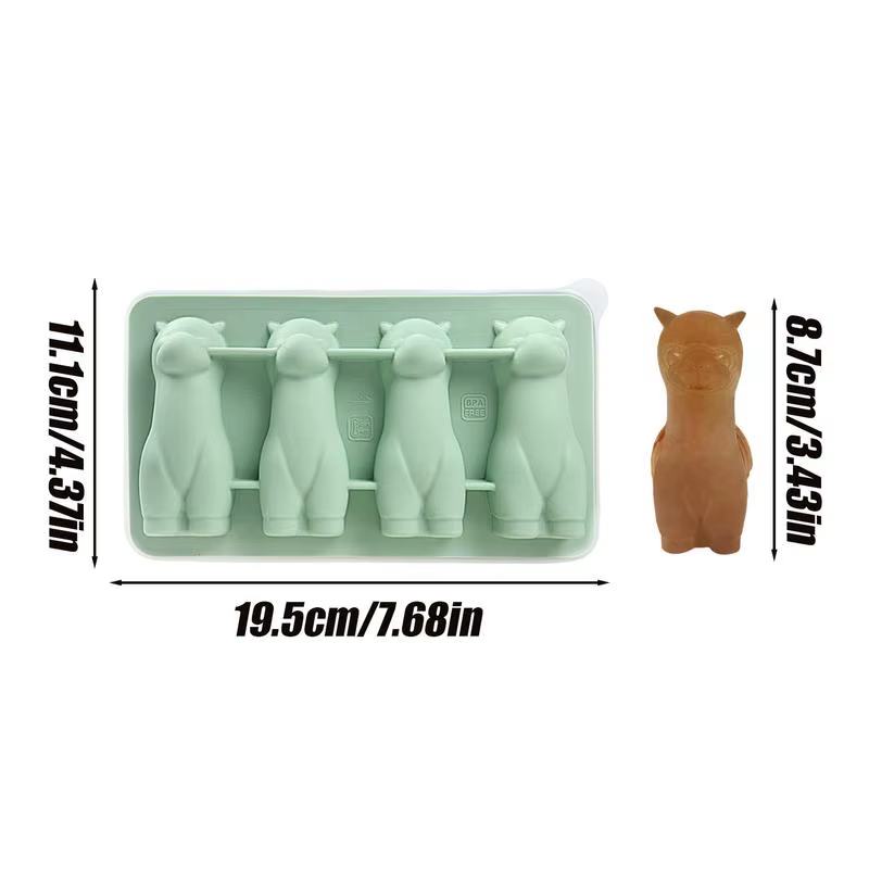 Fun Ice Molds Ice Maker Alpaca Shape 4 Cavity Silicone Candy Moulds Kitchen Tool