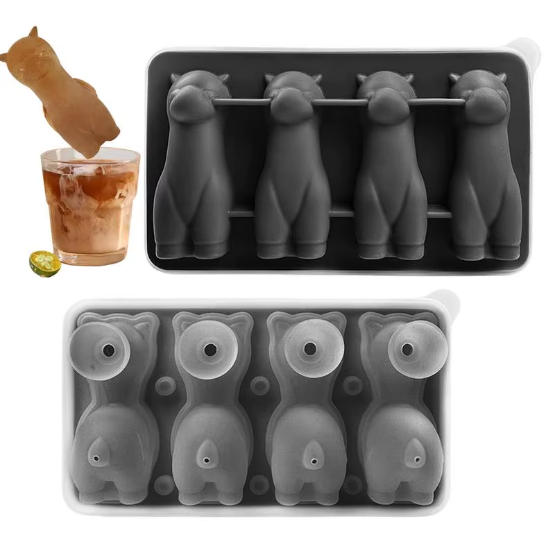 Fun Ice Molds Ice Maker Alpaca Shape 4 Cavity Silicone Candy Moulds Kitchen Tool