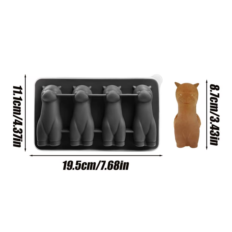 Fun Ice Molds Ice Maker Alpaca Shape 4 Cavity Silicone Candy Moulds Kitchen Tool