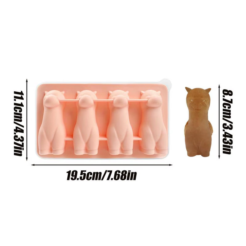 Fun Ice Molds Ice Maker Alpaca Shape 4 Cavity Silicone Candy Moulds Kitchen Tool
