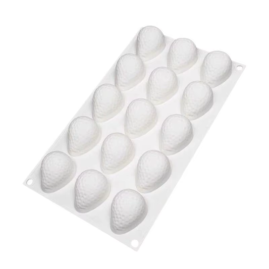 Silicone Cake Molds 15-Cavity Strawberry Shape Mousse Cake Baking Mold Reusable