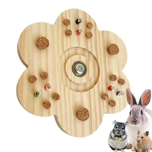 Wooden Hamster Chew Toys Squirrel Training Toy Lovebird Playing Device for Metal